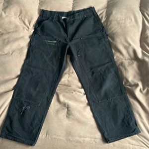 Vintage all black doodle knee cathartic pants